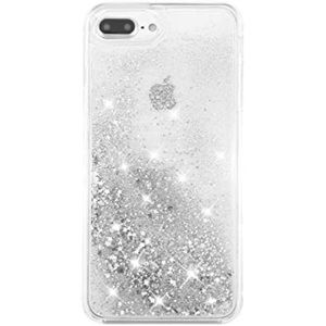 *BRAND NEW* Silver Metallic Rainbow Holographic Glitter Hearts iPhone Plus Case